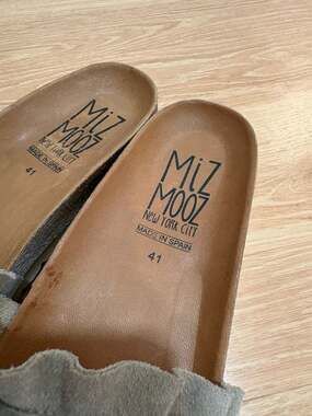 Miz Mooz Rocio Ruffle Suede Slide Sandals Size 41